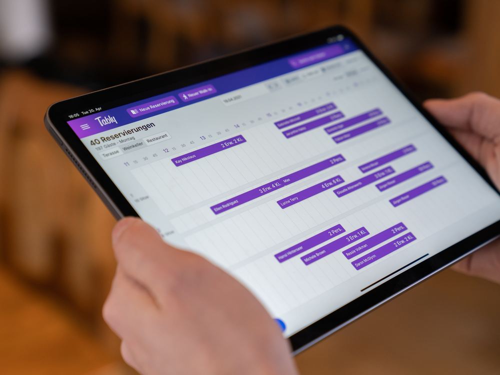 Timeline-Ansicht auf dem Tablet